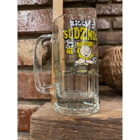 Ziggy's SudZmug Glass Stein Mug 1979 Tom Wilson Universal Press Syndicate - Picture 2 of 4